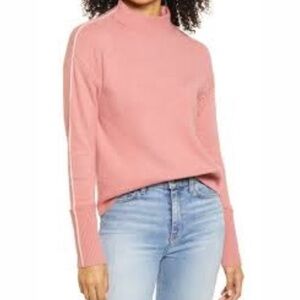 New Halogen Mock Neck Sweater In pink compact
